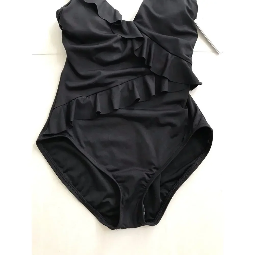 Michael Kors Swim Pleated Padded One Piece Swimsuit
